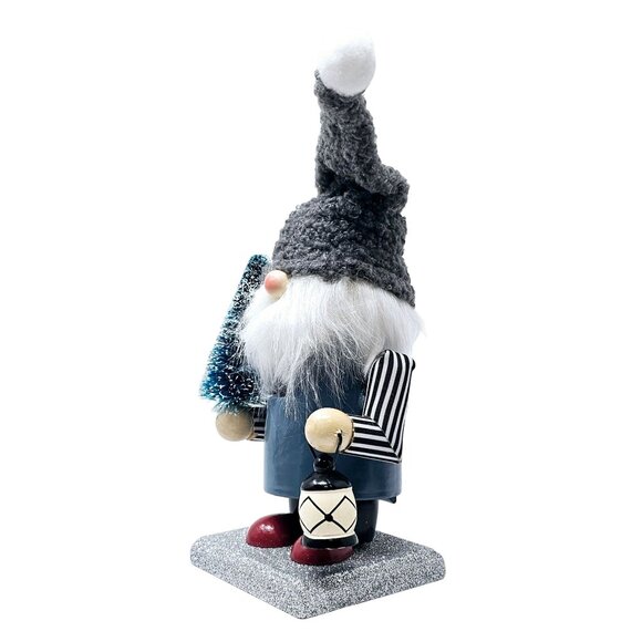 Holiday Gnome with Watch Lantern and Tree Christmas 7" Nutcracker - Picture 2 of 4